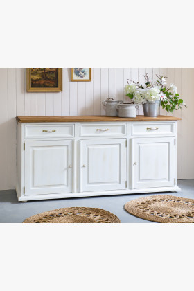 Provence tömör fenyő komód hálószobába vagy étkezőbe, natúr színű